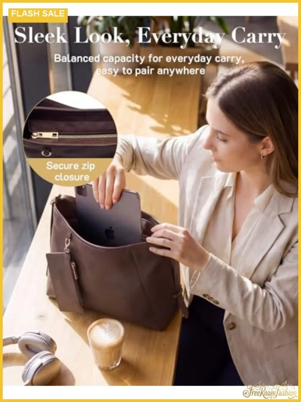 Vegan Leather Hobo Bag Multi-Pocket Crossbody with Adjustable Strap